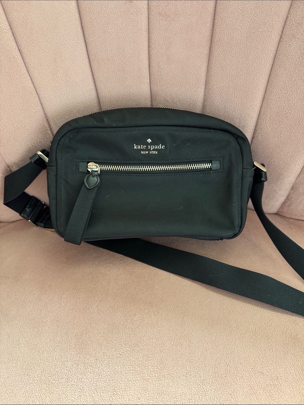 kate spade Black Belt Bag with Front Zip